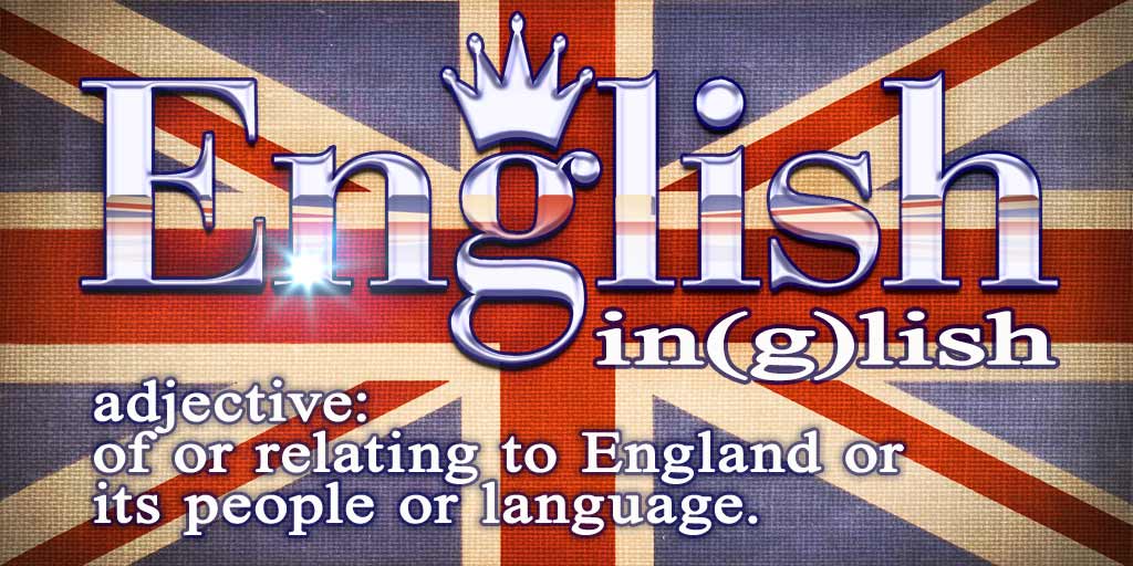 Union Jack with dictionary definition of English
